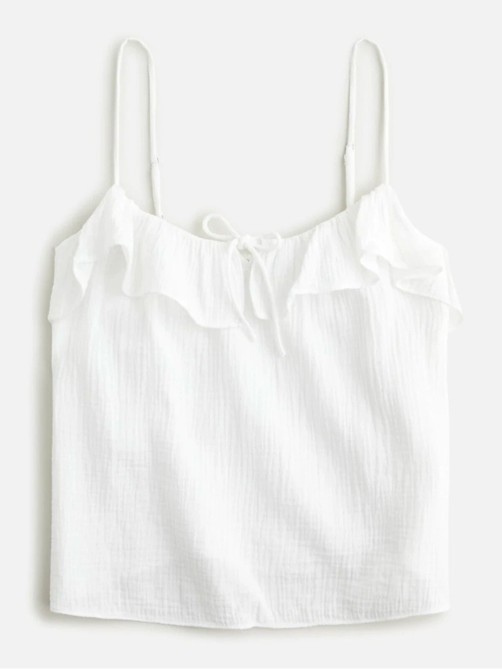 MOVING SALE | New Women’s J. Crew White Ruffle Soft Gauze Camisole, Size XL